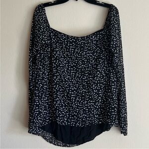 Merritt Charles Black and White Polka Dot Chiffon Lovely Blouse